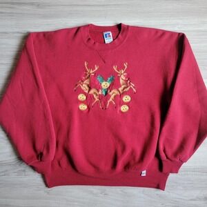 Vintage Christmas Reindeer Sweatshirt Crewneck
